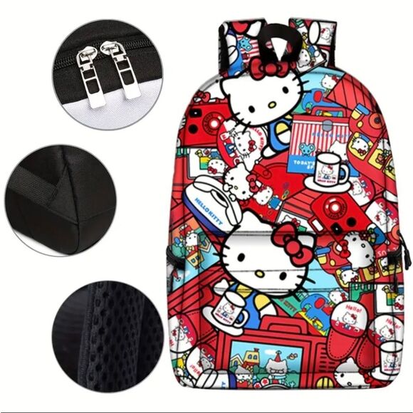 Sanrio Hello Kitty 3 Piece Backpack & Lunch Box Pencil Case Set School B… - Picture 6 of 10